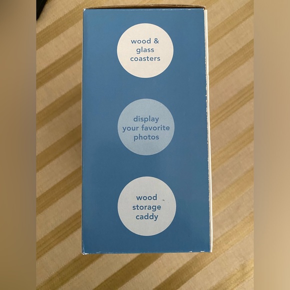 Glass Photo Frame Coaster Set With Holder- New, never removed from packaging - Picture 3 of 4